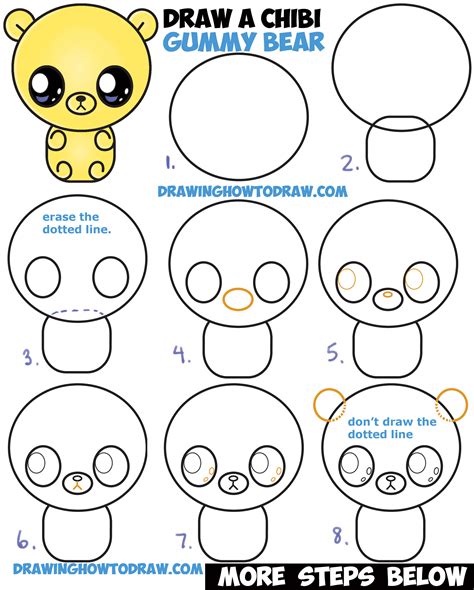 how to draw something cute step by step